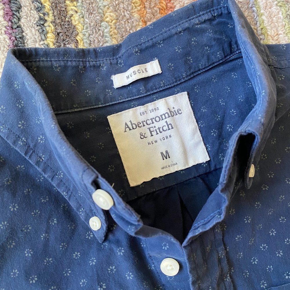 A&F Dark Blue Long sleeve Casual Shirt